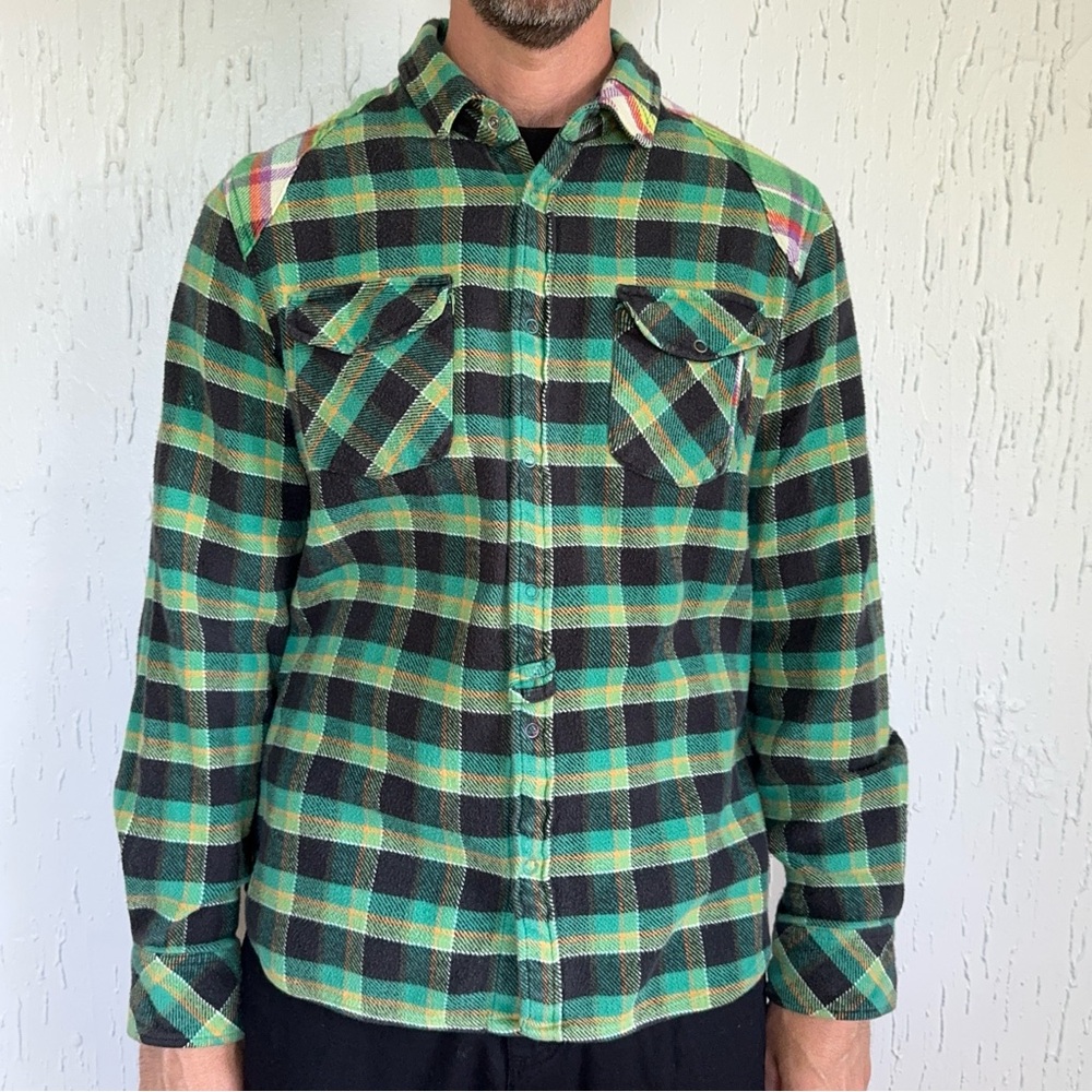 Insight Men’s Plaid Flannel Overshirt Medium Green